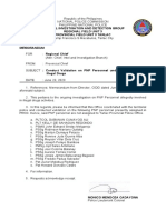 Memo-Conduct Validation On PNP Personnel Under CI Watchlist On Illegal Drugs