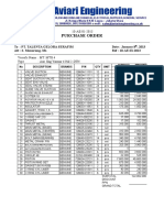 Purchase Order: To: Pt. Talenta Gelora Serafim Date: January 8, 2013 Att: S. Manurung, Mr. Ref: 10-AE-01-2013