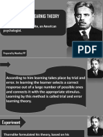 Trial and Error Learnig Theory: by Edward Lee Thorndike, An American Psychologist