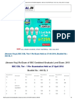 (Answer Keys) SSC CGL Tier-1 Re Exam Held On 27-04-2014, Booklet No - 444 OL 5 - SSCPORTAL