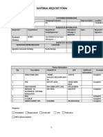 Material Request Form: Richard Mottey