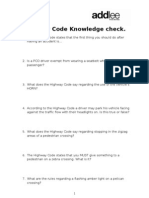 Highway Code Knowledge Check