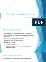 Assembly Language Programming: Bilal Zahoor Kashmir University North Campus