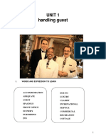 Unit 1 Handling Guest: I. Words and Expression To Learn