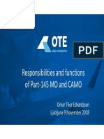 Responsibilities and Functions of Part-145 MO and CAMO: Omar Thor Edvardsson Ljubljana 9 November 2018