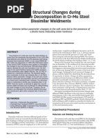 Local Structural Changes During Martensite Decomposition in Cr-Mo Steel Dissimilar Weldments