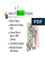 Rate of Return Analysis