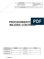 Procedimiento de Mejora Continua