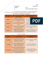 Name: Score: Section: Teacher:: Bill of Duties, 1987 Philippine Constitution