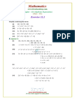 Exercise 12.2: (Chapter - 12) (Algebraic Expressions)