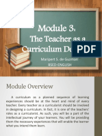 The Teacher As A Curriculum Designer: Maripert S. de Guzman Bsed-English