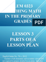 Lesson 3 Parts of The Lesson Plan