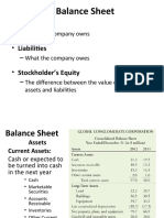 Balance Sheet: - Assets - Liabilities - Stockholder's Equity