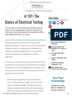 Test Equipment 101 - The Basics of Electrical Testing