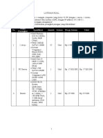 No Nama Perangkat Spesifikasi Jumlah Satuan Harga Satuan Total