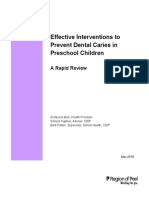 Effective Interventions To Prevent Dental Caries in Preschool Children