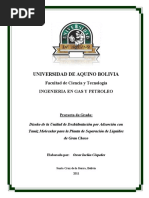 Diseno de La Unidad de Deshidratacion Por Adsorcion Con Tamiz Molecular para La Planta de Separacion de Liquidos de Gran Chaco