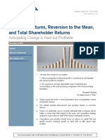 Economic Returns, Reversion To The Mean, and Total Shareholder Returns Anticipating Change Is Hard But Profitable