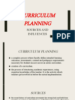 Curriculum Planning Sources and Influences