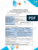 Guía de Actividades y Rúbrica de Evaluación - Unidad 2 - Fase 2 - Fundamentación Teórica Del Problema de Interés Investigativo