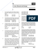 Mathematics: Profit, Loss, Discount and Average