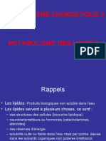 Métabolisme Énergétique 2 Lipides