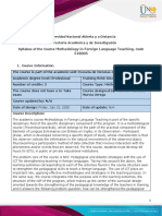 Course Syllabus Methodology in Foreign Language Teaching