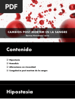 Cambios Post Mortem en La Sangre