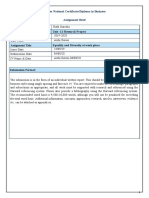 Unit Number and Title Unit - 11-Research Project: Higher National Certificate/Diploma in Business Assignment Brief