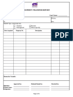 Property Transfer Report: Entity Name: Fund Cluster