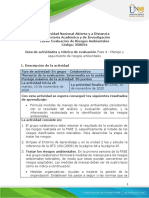 Guía de Actividades y Rúbrica de Evaluación Unidad 3 - Fase 4 - Manejo y Seguimiento de Riesgos Ambientales