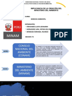 Implicancia de La Creación Del Ministerio Del Ambiente