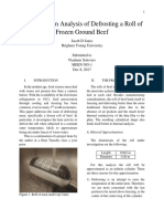 Heat Equation Analysis of Defrosting A Roll of Frozen Ground Beef