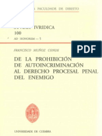 MUÑOZ CONDE - de La Prohibición de La Autoincriminación Al Derecho Penal Del Enemigo