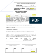 FT-SST-020 Formato Acta de Constitución Del Comité de Convivencia Laboral