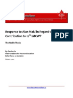 Response To Alan Maki in Regard To CPUSA Contribution To 12th IMCWP: The Webb Thesis