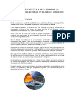 Apectos Positivos y Negativos de La Influencia Del Hombre en El Medio Ambiente C