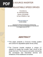 Z-Source Inverter For Adjustable Speed Drives: M. Purushotham Roll - No: 9781D5405 M.Tech (PE&ED), II Year