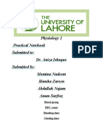 Physiology 1 Practical Notebook Submitted To: Dr. Aniza Ishaque Submitted By: Momina Nadeem Rimsha Zareen Abdullah Najam Aman Sarfraz