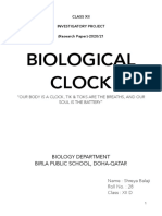 Biological Clock: Biology Department Birla Public School, Doha-Qatar