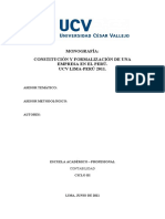 Constitucion y Formalizacion de Una Empresa en El Peru