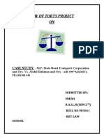 Law of Torts Project ON: Case Study