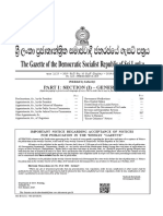 Ys%, XLD M Dka S%L Iudcjd Ckrcfha .Eiü M %H: The Gazette of The Democratic Socialist Republic of Sri Lanka