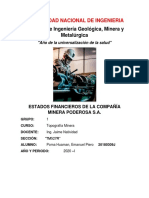 Estados Financieros de La Compañia Minera Poderosa S.A.