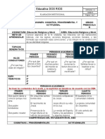 Diseño Plan de Area Religion Grado Primero-Once