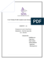 Cost Volume Profit Analysis & Absorption Costing