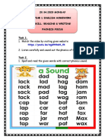 20.04.2020 MONDAY Year 1 English Homework Skill: Reading & Writing Phonics Focus