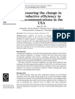 Measuring The Change in Productive Efficiency in Telecommunications in The USA