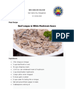 Beef Lengua in White Mushroom Sauce: Meat Recipe