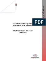 MANUAL TÉCNICO BATERIA ESTACIONÁRIA REGULADA POR VÁLVULA. MONOBLOCOS 6V E12v SÉRIE GP